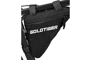 GoldTiger Ultra-Lightweight Triangle Bike Frame Bag，Spacious, Easy-Access Saddle Pouch for Cycling Essentials - Secure & Durable (Triangle Pouch)
