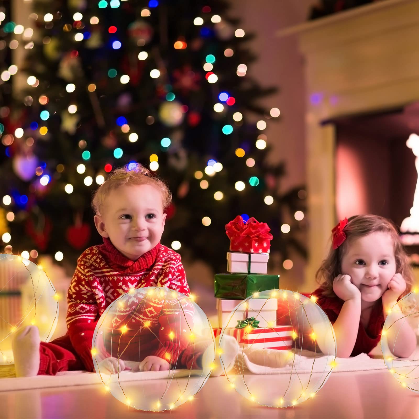 Yinder 24 Pieces Inflatable Beach Ball 6 Inches Pool Floating Ball Under The Sea Party Decorations Bubble Ocean Summer Pool Toys Party Supplies (Classic,Clear)