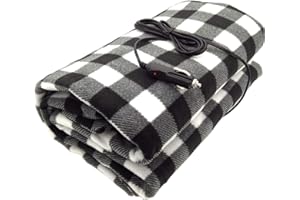 BJPEY Electric Heated Car Blanket, 12V Heated Blanket with Overheat Protection, Universal Fit for Car, Truck, SUV, and Motorhome (Black/Gray/White)