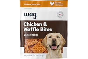 Amazon Brand - Wag Dog Treats, Chicken and Waffle Bites, 12 oz Resealable Pack of 1