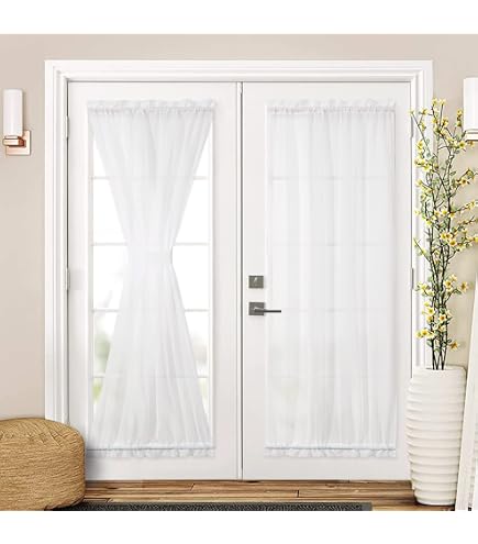 Renaissance Home Montauk Sheer Grommet Curtain Panel – 53x63 Inches, Powder Color - View #2