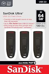 SanDisk Ultra 64GB USB 3.0 Flash Drive Pack of 3 up to 130MB/s Read view 7