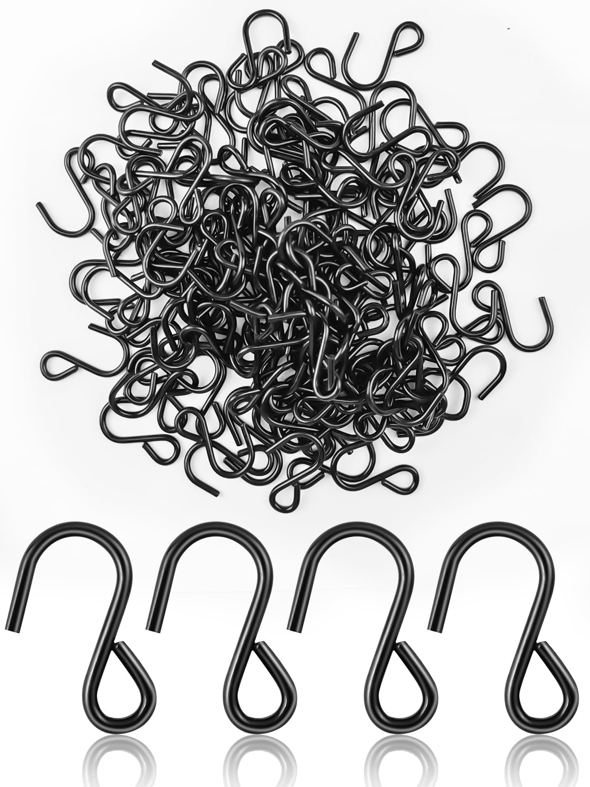Sheryl&Rain Mini S Hooks for Hanging 120Pcs,1 Inch Small Black Hooks,S Shaped Hanging Hooks,Metal Hooks Connectors for Hanging Jewelry Basket Keys Crafts Fairy Lights Ornament Decoration (21)