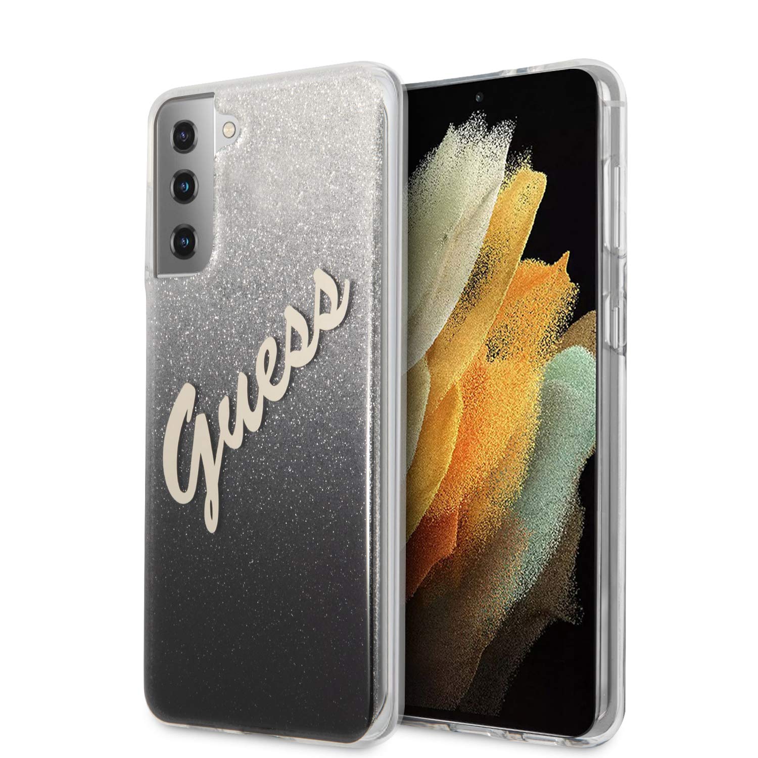 Guess hardcase Glitter Gradient Script Case for GUHCS21SPCUGLSBK S21 G991 Black
