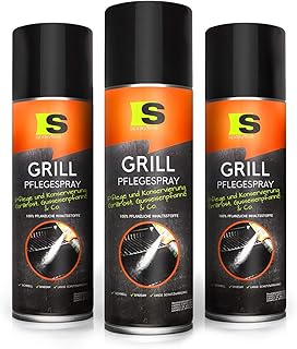 Spraytive 3 x 500ml Grill-Pflegespray - BBQ Grill-Reiniger - Pflegt & Konserviert Grillroste, Pfannen (Edelstahl, Gusseisen) & Co. - Antihaftspray, Non Stick Spray für Weber Grills, Plancha Grills
