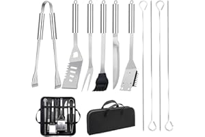 11Pcs BBQ Grill Accessories Set Dad Gifts for Fathers Day Grilling Gifts, Professional Stainless Steel Portable Grill Tools U