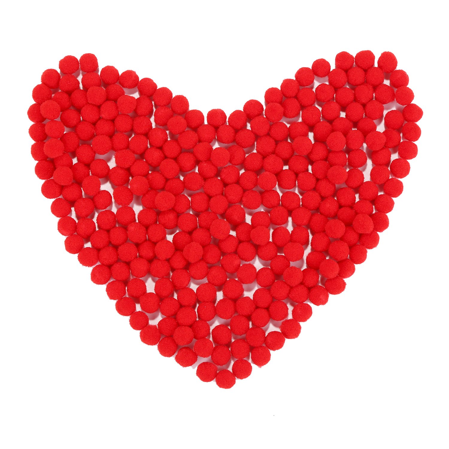 250 Pieces Mini Pom Poms Small Fluffy Pom Poms for DIY Art Craft Decoration, Red (8mm)