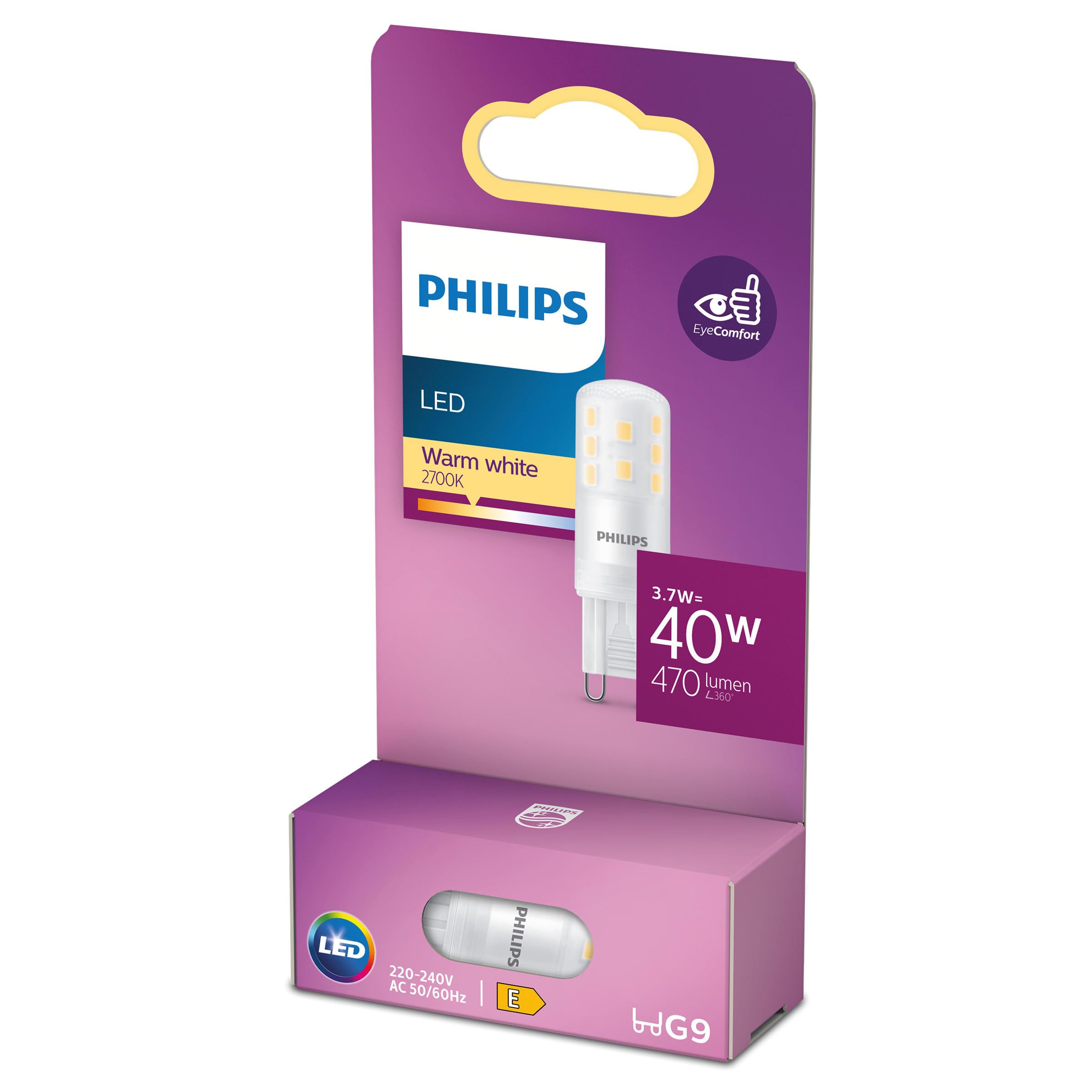 Philips LED Capsule 40W G9 G9 2700K 470lm 15000h, Matt