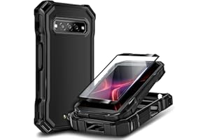 NZND Designed for DuraForce PRO 3 Case, Kyocera DuraForce PRO 3 Phone Case with Tempered Glass Screen Protector, Full-Body Protective Shockproof Rugged Bumper Cover (Black)