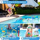 DTYDECLE 35pcs Diving Pool Toys Set Diving Rings Torpedoes Seaweed Gem view 3