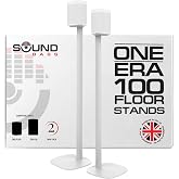 Sound Bass One / ERA100 Floor Stand Twin Pack (2pcs), White, Double, Pair | Compatible with Sonos One, Gen 2, Play:1, SL | Future-Proof Design Also Compatible with ERA 100, Designed by Sound Bass UK