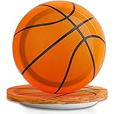 Wiooffen 48 Pcs Basketball Party Plates 7inch Birthday Party Disposable Paper Dessert Plates Supplies Decorations Basketball Theme Plates Tableware for Birthday Baby Shower