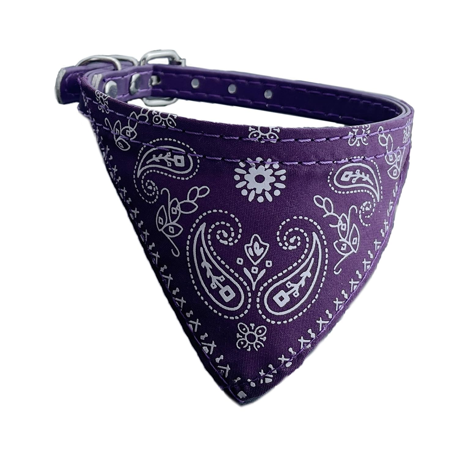 Newtensina Fashion Dog Bandana Collar Dog Collar Boy Medium Bandana Puppy Bandana with Collar for Dogs - Purple - S