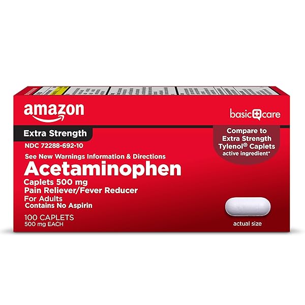 AMAZON BASIC CARE EXTRA STRENGTH PAIN RELIEF, ACETAMINOPHEN...