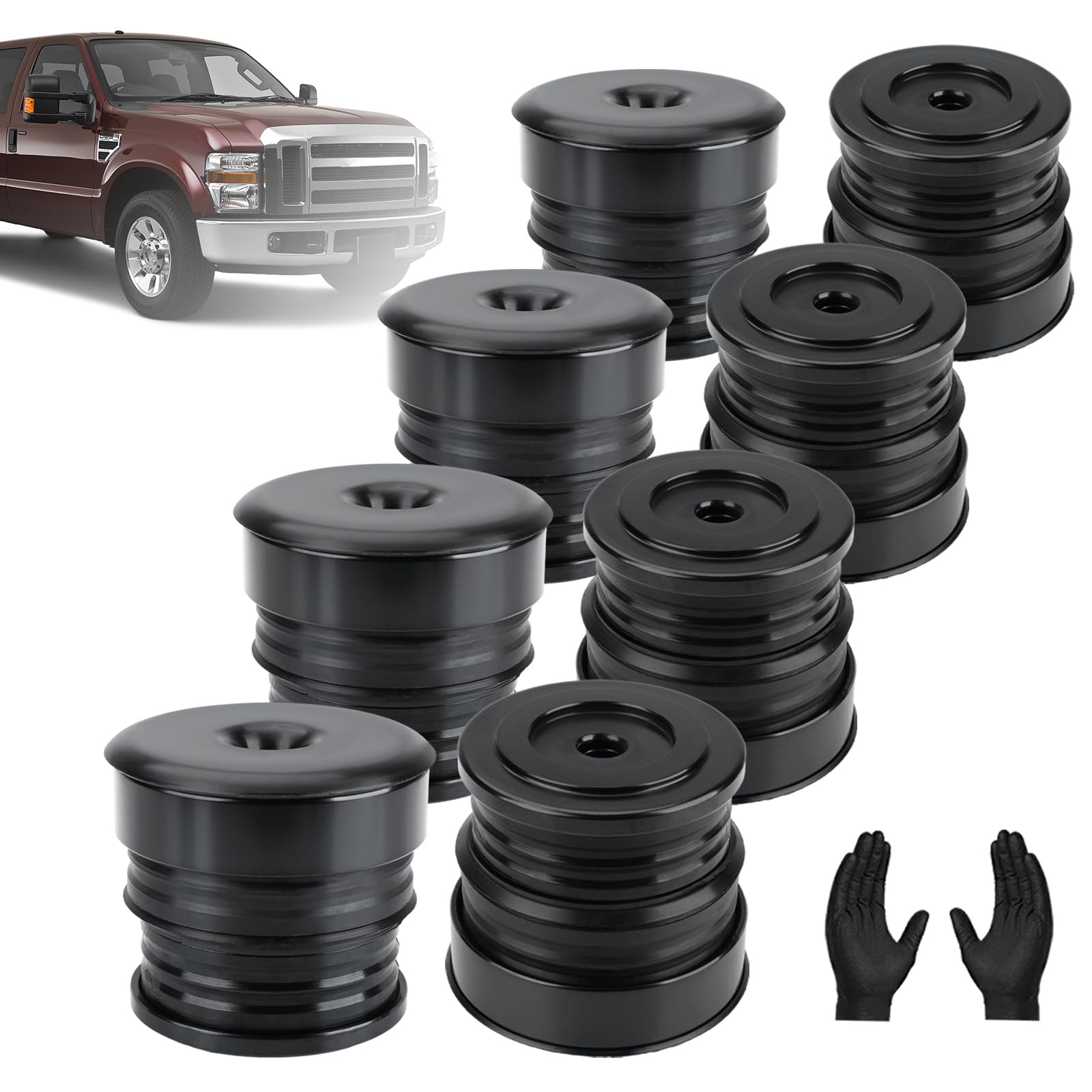 Photo 1 of 8 Pack Silicone Body Mount Bushings Kit Compatible with Ford F250/F350 Super Duty Crew Cab 2008-2016,Cab Body Mount Kit Improve Bumpy Ride,Truck Accessories(Black)