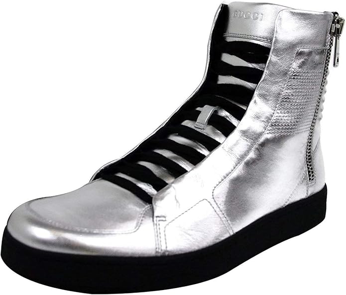 mens gucci black leather high top sneakers