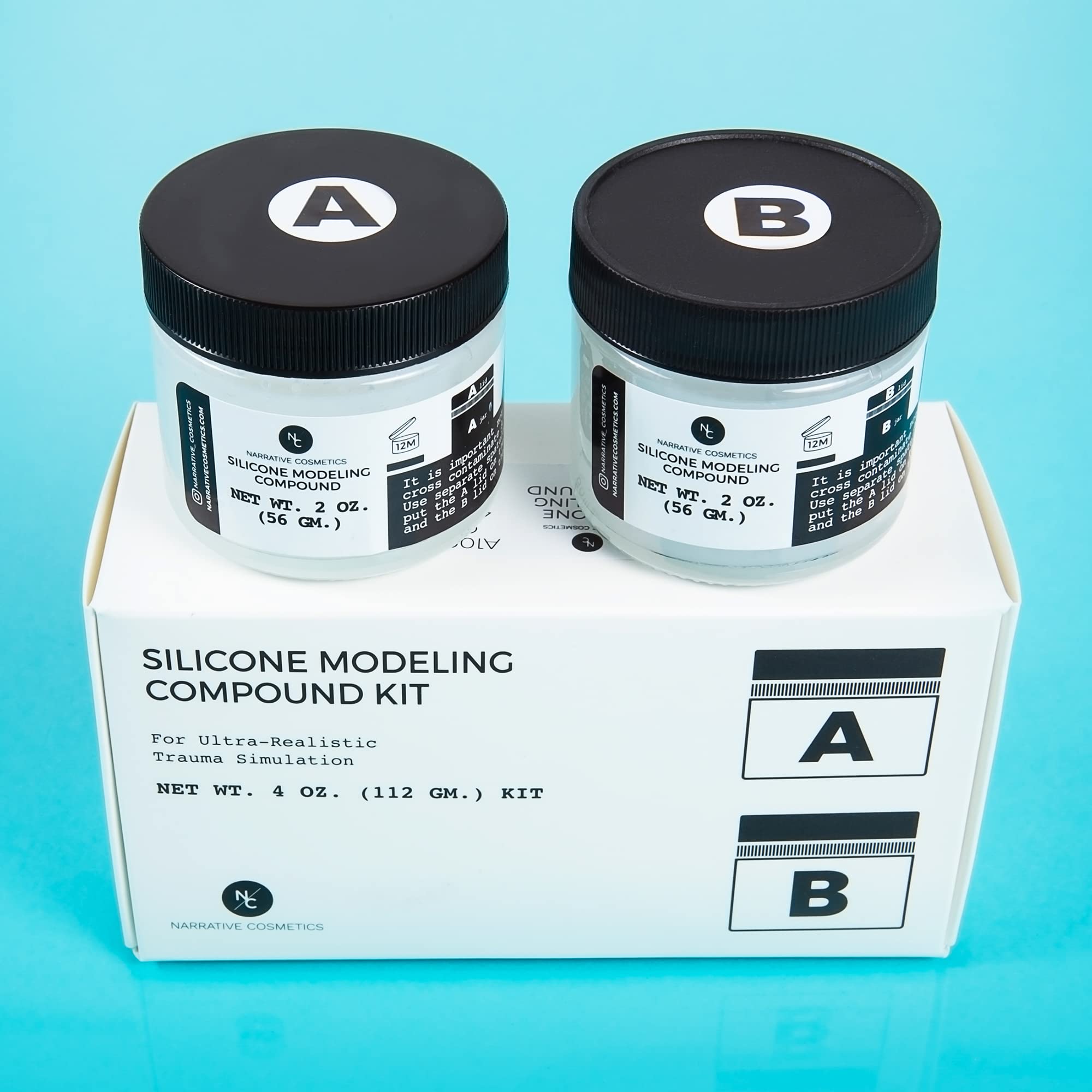 Silicone Modeling Compound Kit, Professional Stage, Film, and Costume Makeup for Realistic Wounds, Scars, and Prosthetics, Clear