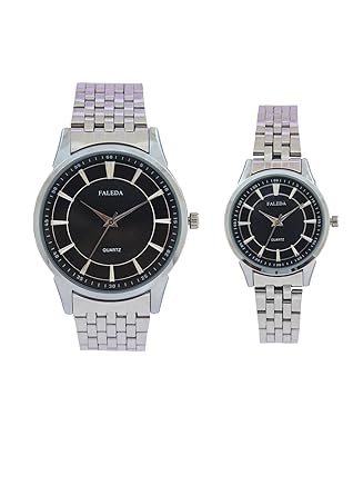Faleda Black 6171PCHB Silver Analog Formal For Couple