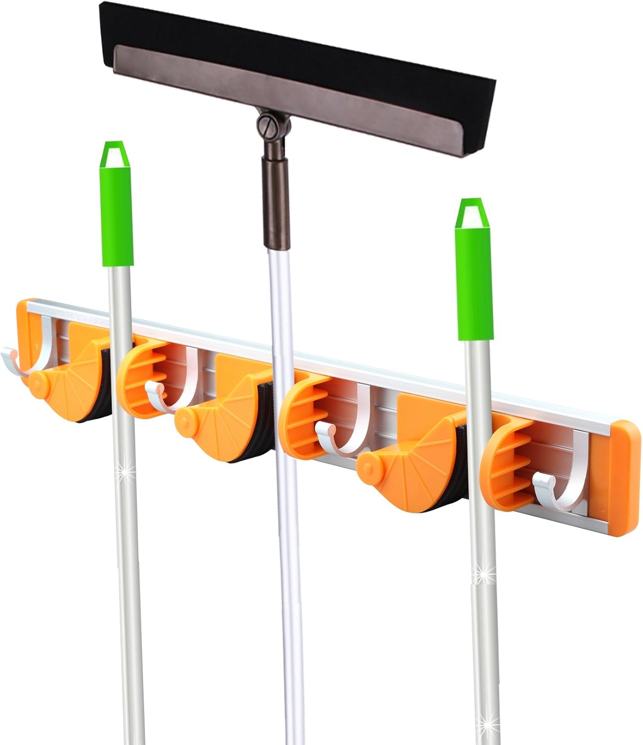 GAINWELL Broom and Mop Holder Wallmounted Mop and Broom Organizer