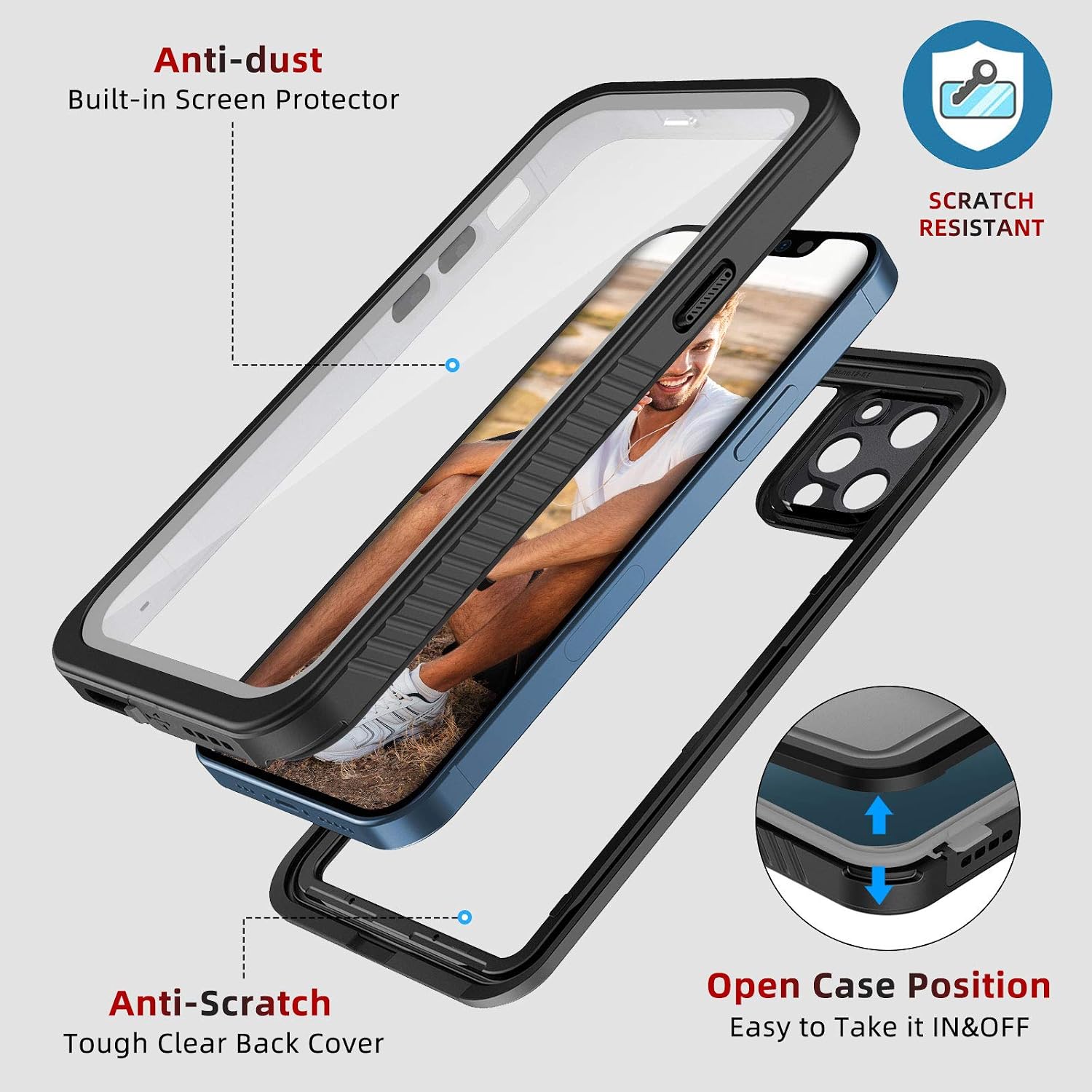 Beeasy for iPhone 12 Pro Max Case IP68 Waterproof, Compatible with MagSafe - Image 4