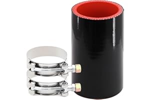 High Performance 5-Ply Reinforced Straight Length 4 Inch ID 2 Inch Silicone Coupler Hose with 2 T-Bolt Clamps,Wall Thickness 