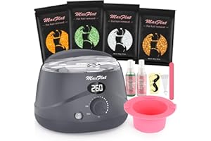 MaxFlat Dark Gray Waxing Kit, Wax Kit for Women Men with Upgrade Brazilian Wax, Digital Wax Pot, Hard Wax Kit for Full Body Armpit Leg Bikini Waxing
