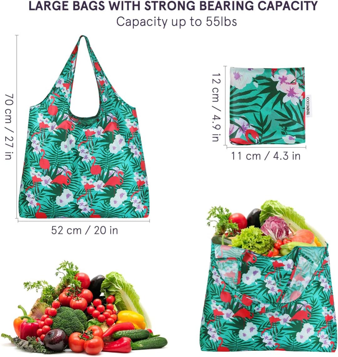 VALICLUD 3pcs Folding Shopping Bag Reusable Grocery Bags Eco-friendly Portable for Shopping Traveling, As Shown - Image 4