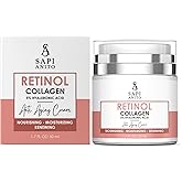 Sapi Anito Retinol Face Cream – Night Moisturizer with Collagen, Niacinamide, Vitamin C & Hyaluronic Acid – Hydrating Retinol Cream for Smooth-Looking Skin, Face & Neck, 1.7 oz