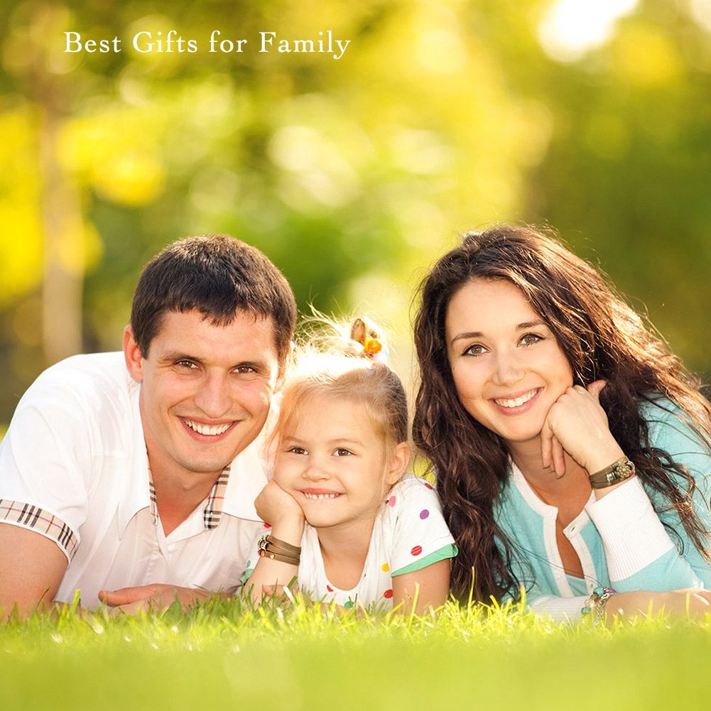 Celokiy Multilayer Leather Personality Hematite Lucky Lotus Flower Snap Button Wrap Bracelet