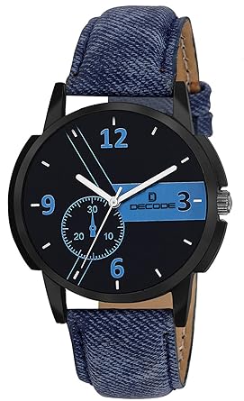 Analogue Black Dial Mens Watch - GR-711 Jeans Look Elegant
