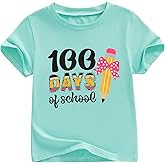 Canis Kids Toddler Little Boys Girls 100 Days of School T-Shirt Pencil with Bow Kindergarten School Celebration Student Shirt