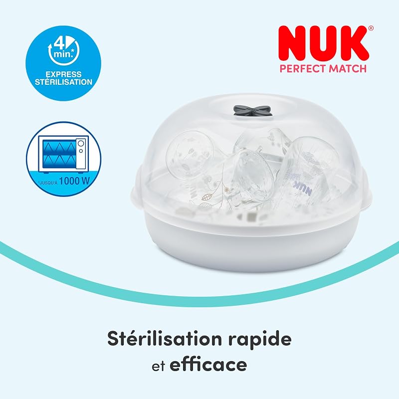 Micro Express Plus Stérilisateur de Biberons Micro-Ondes | Compact et Portable | Jusqu'à 4 Biberons + Accessoires en 4 Min