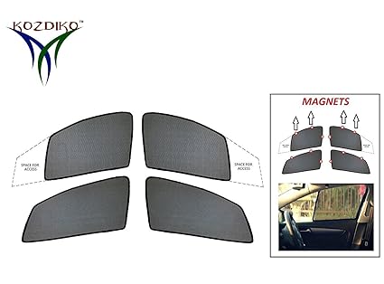 Kozdiko Half Magnetic Car Curtains Sunshade For Tata Nexon Set Of