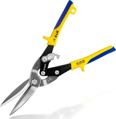 S&R Aviation Tin Snips 300mm, Cr-Mo Steel, Extra Long, Straight Cut