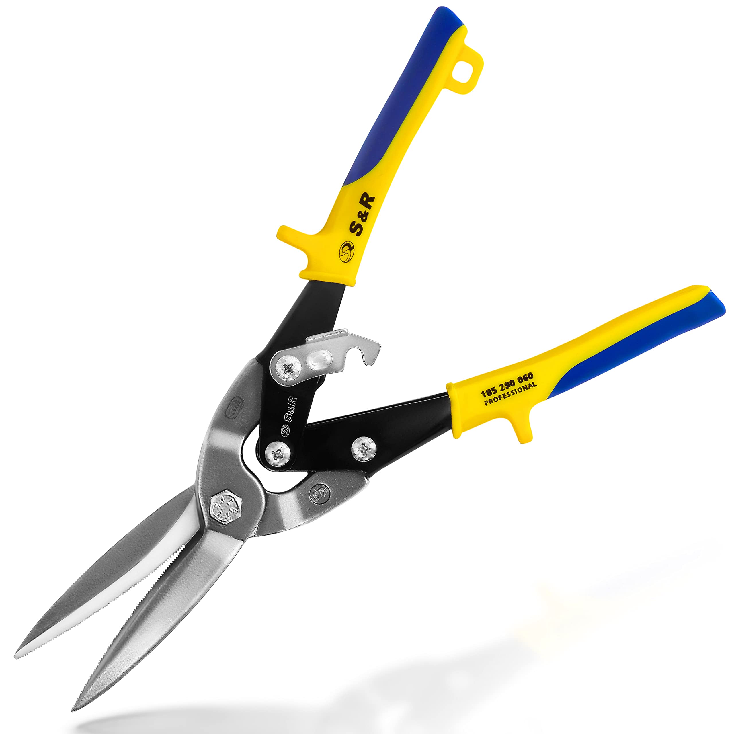 S&R Tin Snips Aviation 300mm, Extra Long, Straight Cut, Made of Cr-Mo Steel, for Metal Sheets Cutting