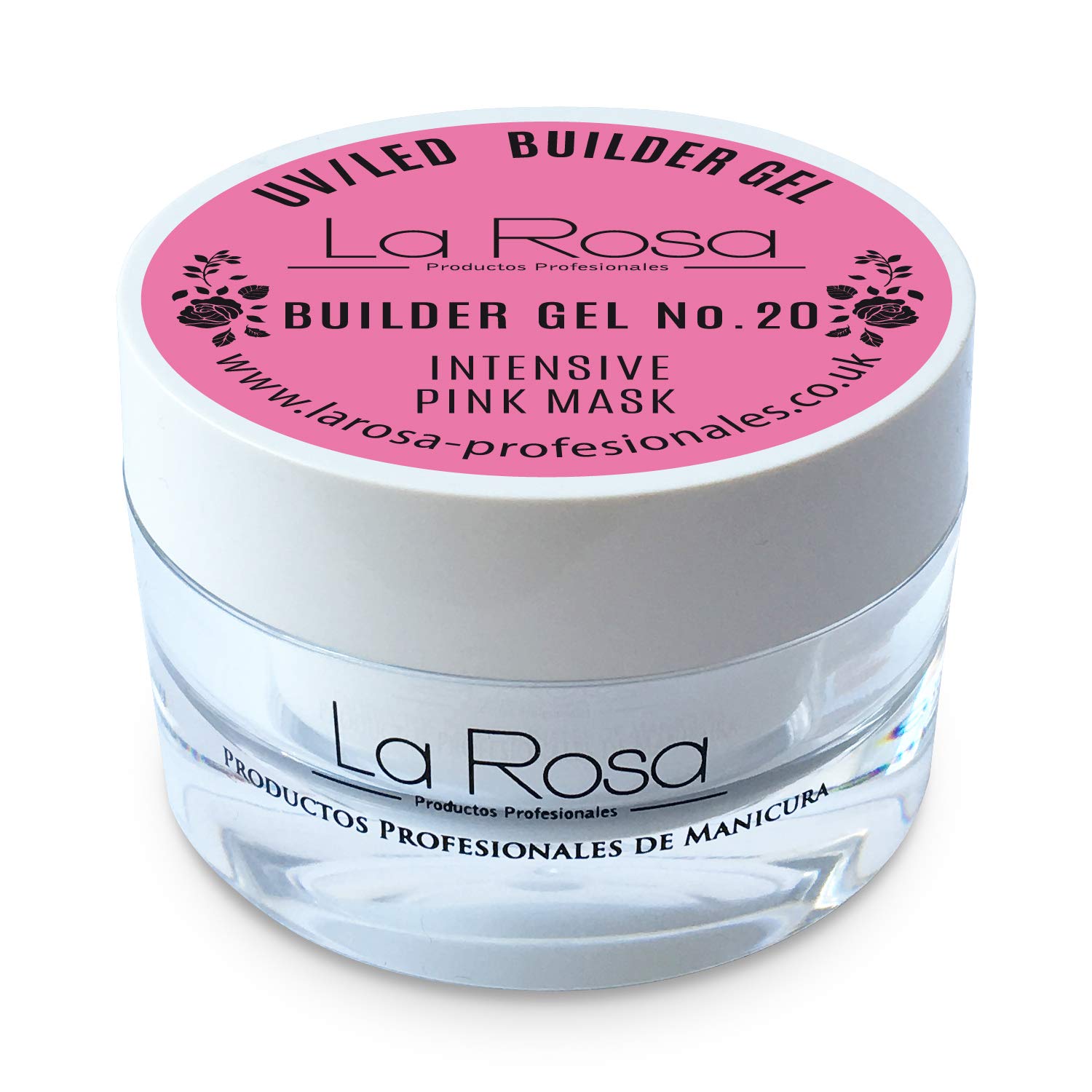 LaRosa Nails BUILDER GEL UV/LED Nail Gel, very GOOD ADHESIVE Properties 30ml INTENSIVE PINK MASK