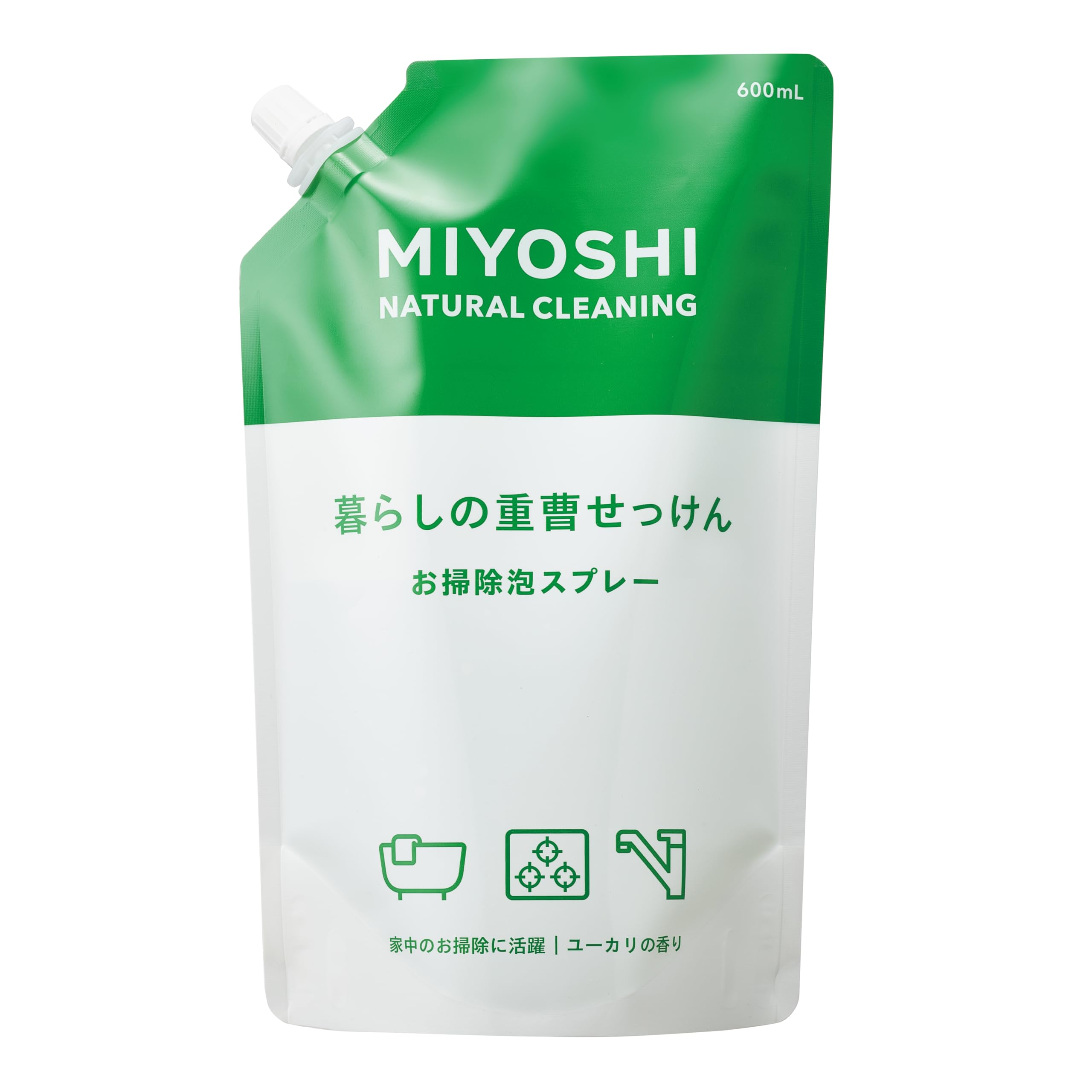 MIYOSHI ミヨシ石鹸 暮らしの重曹せっけん泡スプレー スパウト 600mL商品画像
