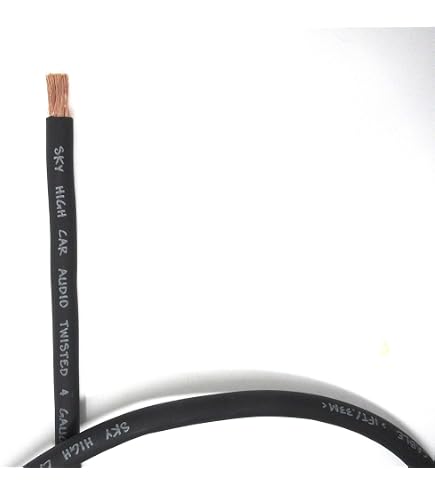 Cable De Tierra Y Alimentación Sky High Car Audio 2/0 AWG OFC Púrpura - Vendido Por Pie (1ft)