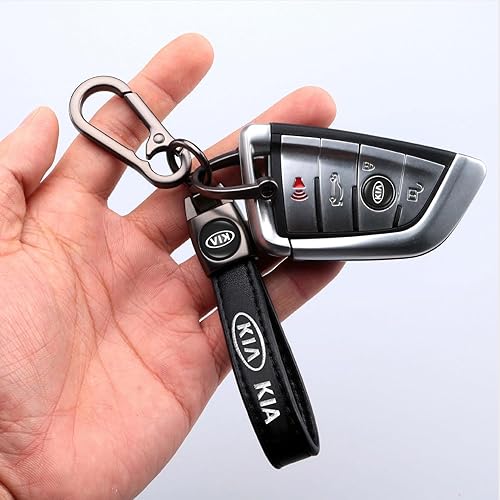 Naturwick for Kia Auto Keyring, Leather Key Chain Compatible with