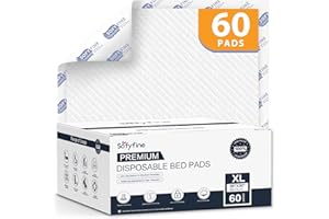 SOFYFINE Tear Resistant Disposable Bed Pads Adults Chucks Incontinence Underpads 30"x 36"(60 Count),Large Thicken Premium Waterproof Pee Pads for Elderly,10X Super Absorbency Heavy Duty Puppy Training Pads