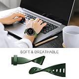 ISABAKE 18mm Silicone Strap for Garmin Venu 2S Vivoactive 4S Vivomove 3S Army view 5