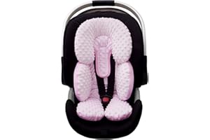 Pro Goleem Infant Car Seat Head Neck Body Support, Ultra-Soft Minky and Microfiber Newborn Car Seat Insert, Perfect for Car Seat, Stroller, 2-in-1 Reversible, Girls, Pink