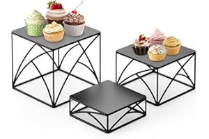 appacare 3 Pack Buffet Risers, Food Risers for Buffet Table,6", 6.3", 6.7" Metal Buffet Risers and Stands,Cupcake Stand for 6 Cupcakes, Catering Dessert Cake Stand for Party