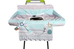 Polovillae Shopping Cart Cover for Baby 2-in-1 High Chair Cover with Safety Harness Multifunctional Dinosaur Pattern Cart Covers for Babies Soft Padded Grocery Cart Cover for Baby Boy Girl