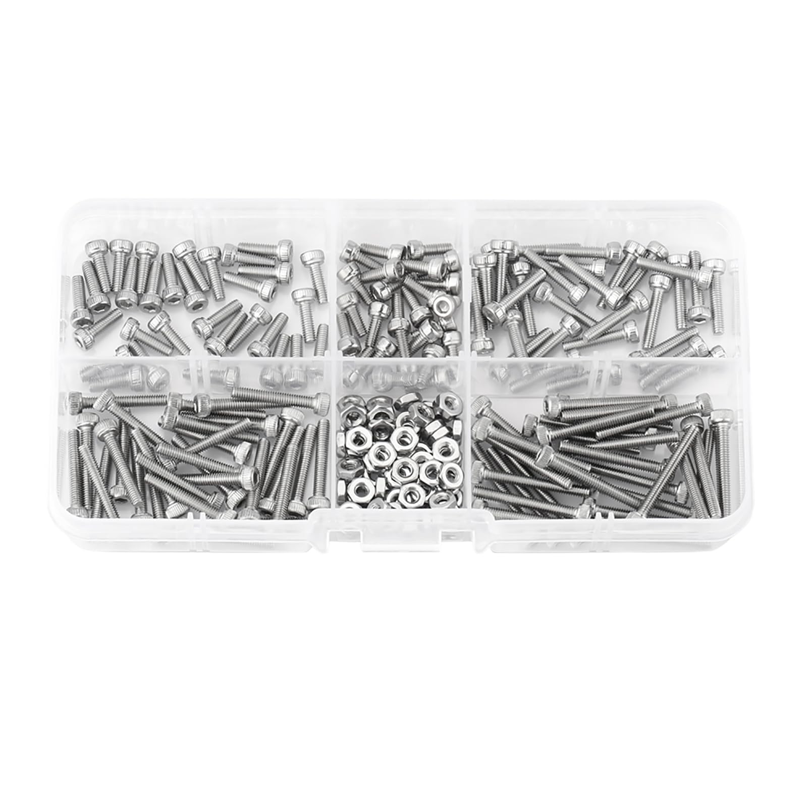 Hex Bolts Kit - M2.5 Stainless Steel SS304 Hex Socket Cap Head Screws And Nuts Assrotment Set(210pcs/pack)