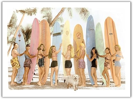Pacifica Island Art Surfer Madchen Hawaiisch Frauen Wahines Und Hund Mit Ihren Surfbrettern Von Himani Premium 290gsm Giclee Kunstdruck 30 5cm X 41cm Amazon De Alle Produkte