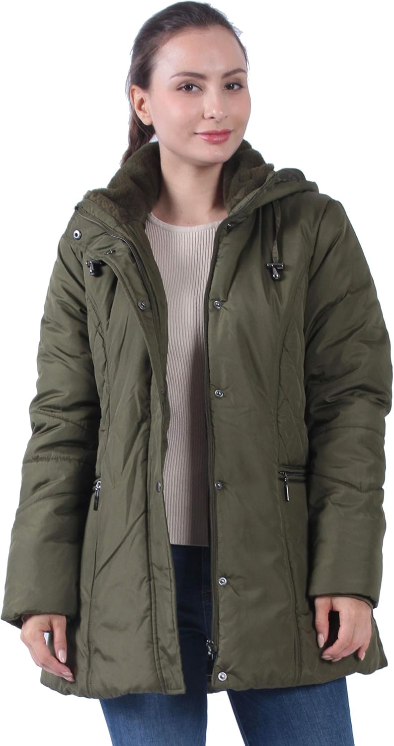 Plusfeel Women's Lightweight Outdoor Puffer MidLength