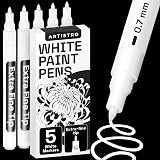 ARTISTRO 5 White Acrylic Paint Pens Extra Fine Tip Set of 5