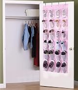 MISSLO Kids Over Door Shoe Organizer 24 Pockets Pink Breathable Mesh view 7