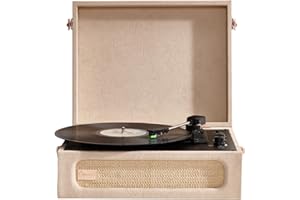 Arkrocket Coryphaeus Vinyl Record Player 3-Speed Bluetooth Input and Output Built-in Speakers with Magnetic Cartridge Auto Off (Flora Engraved)